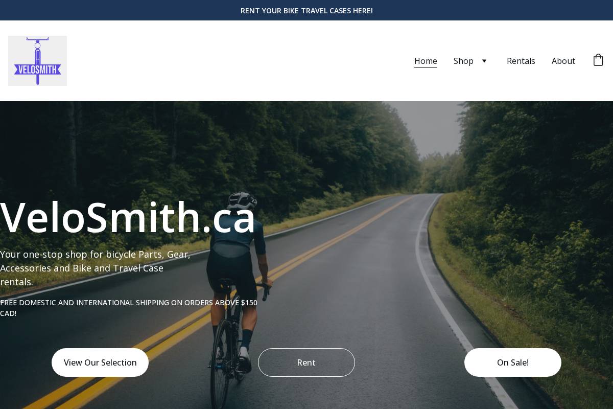 velosmith.ca homepage screenshot