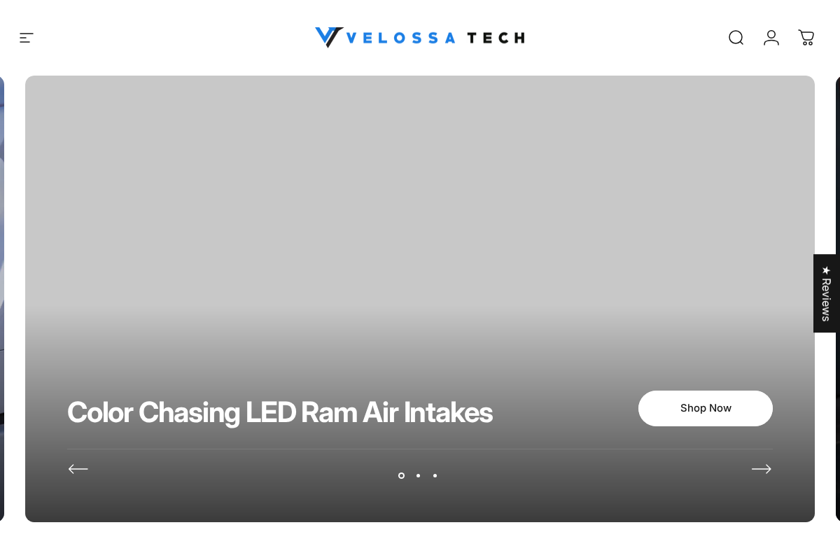 Velossa Tech Design homepage screenshot