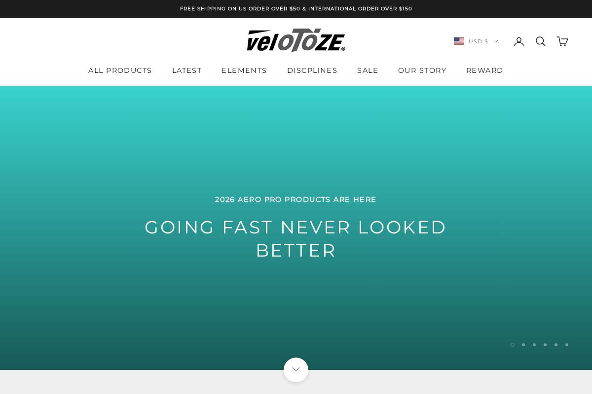 velotoze.com homepage screenshot