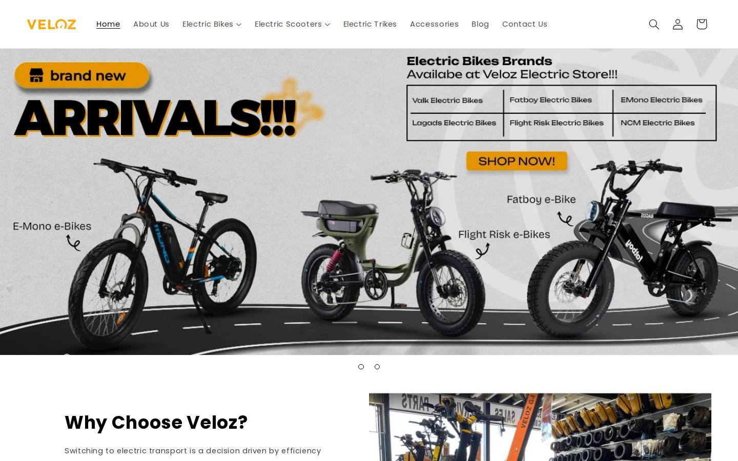 velozelectric.com.au homepage screenshot