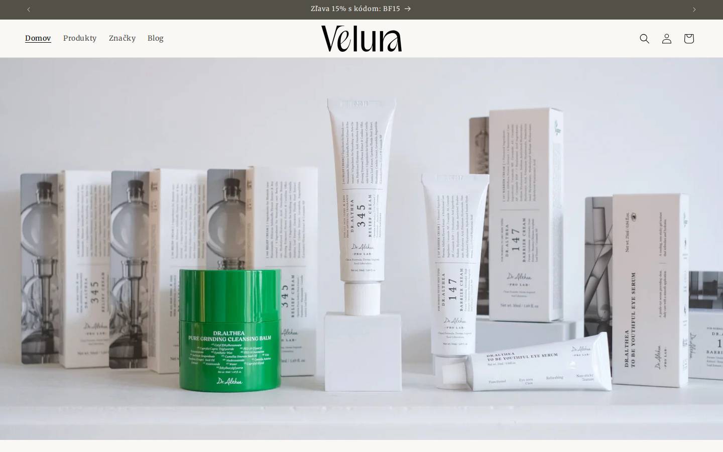 velura.sk homepage screenshot
