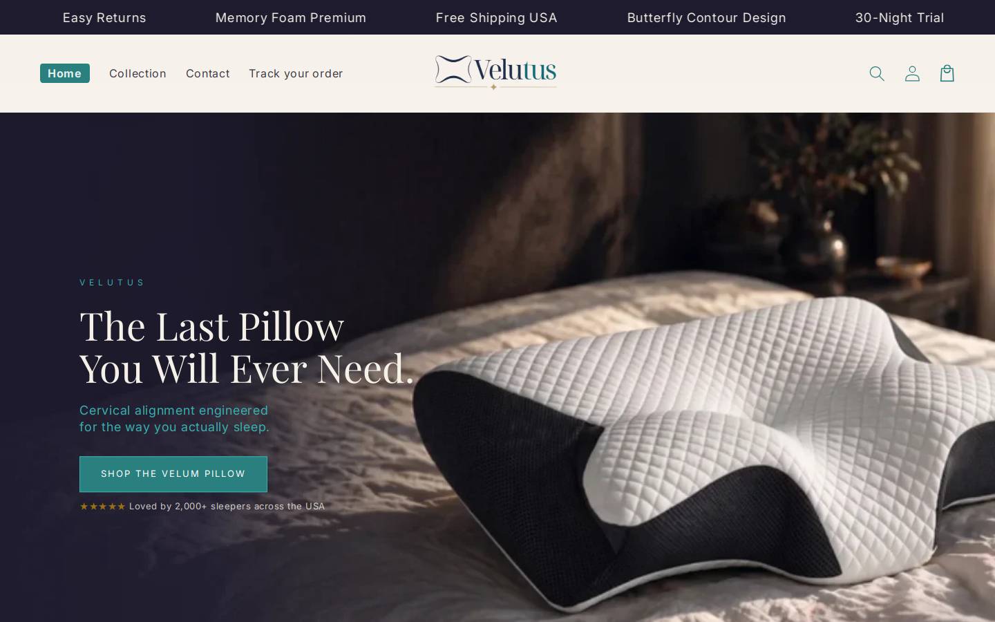 velutus.com homepage screenshot