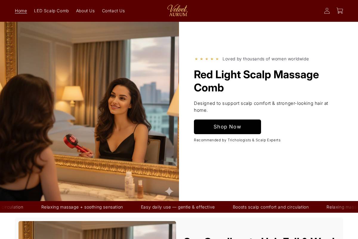 velvetaurum.com homepage screenshot