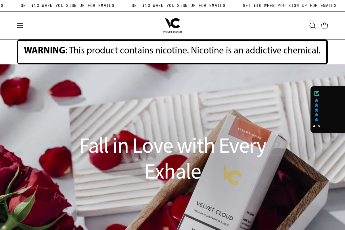 velvetcloud.com homepage screenshot