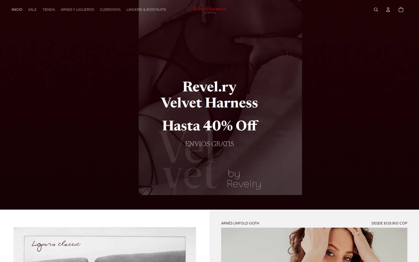 velvetharness.com homepage screenshot