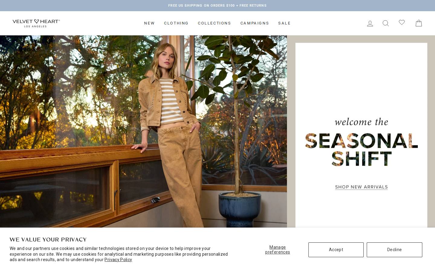 velvetheart.com homepage screenshot