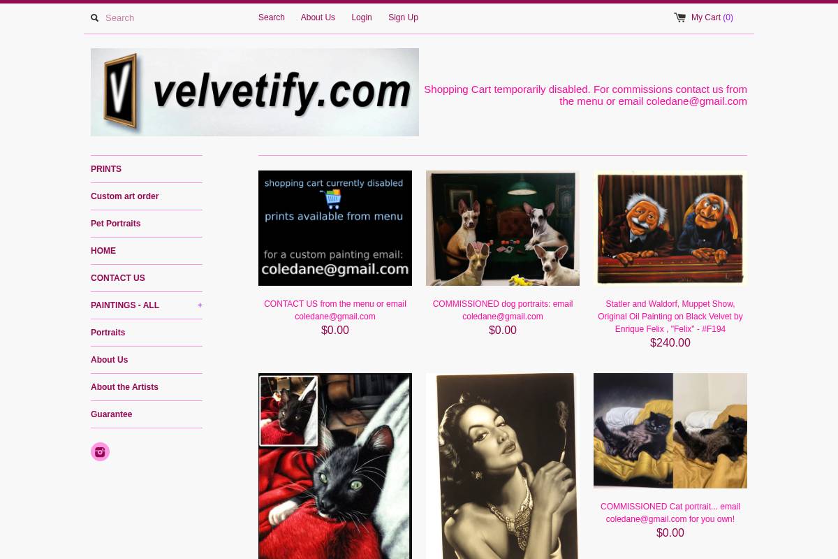 velvetify.com homepage screenshot