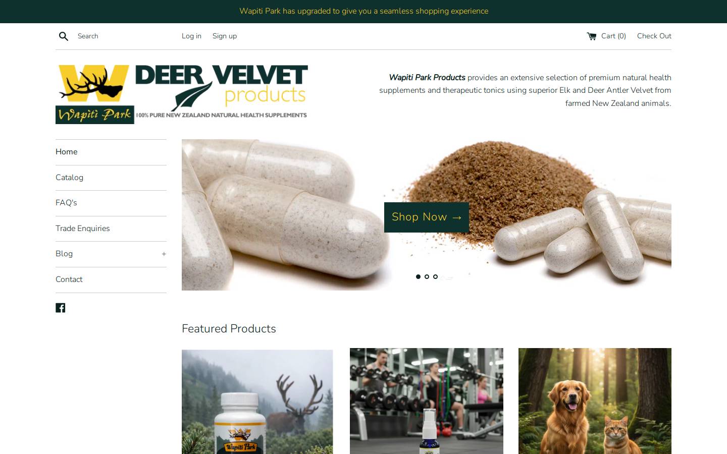velvetproducts.co.nz homepage screenshot