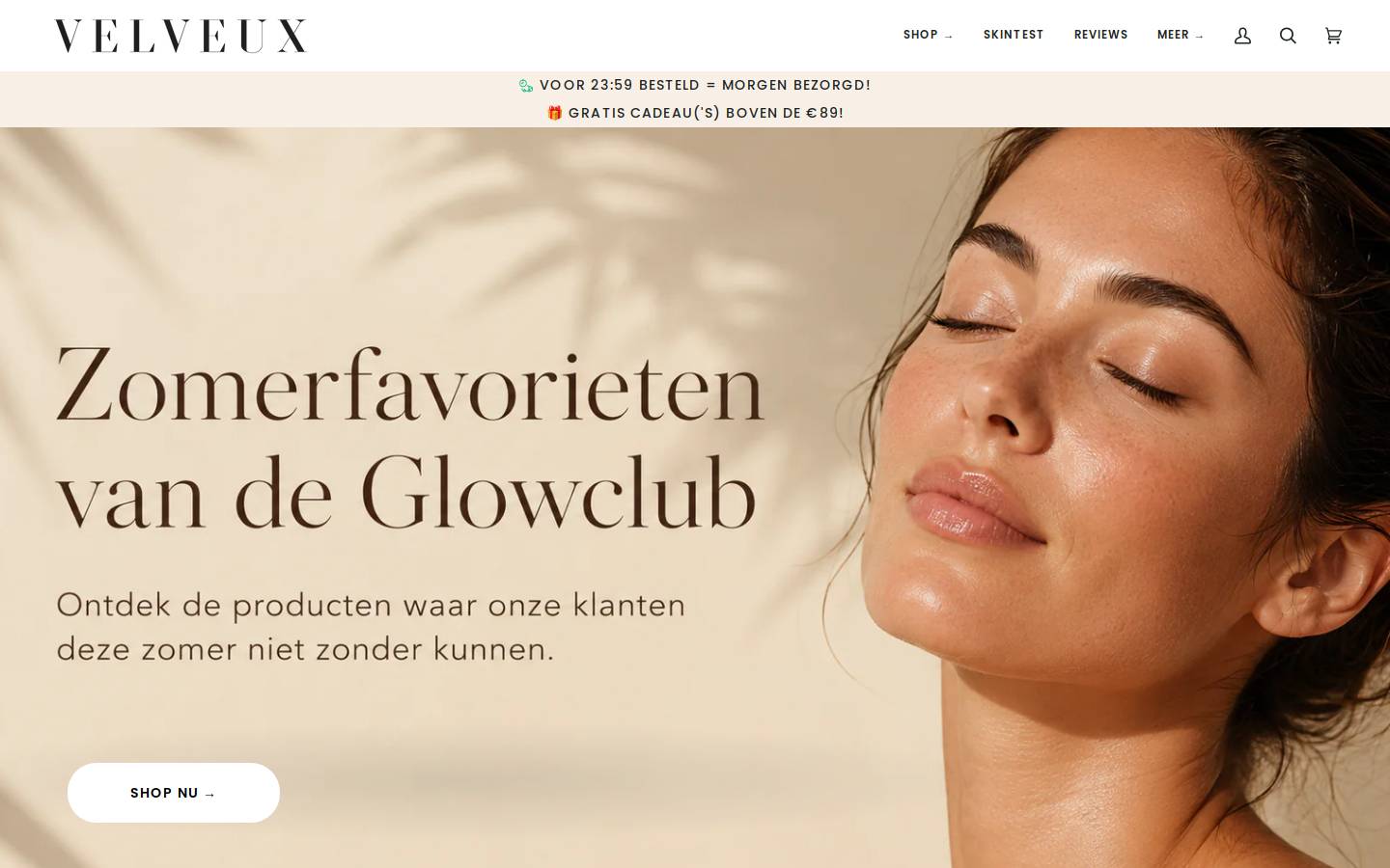 Velveux homepage screenshot