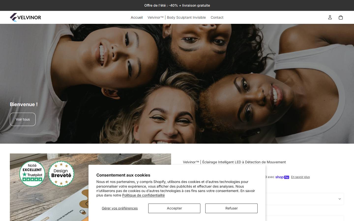 velvinor.com homepage screenshot