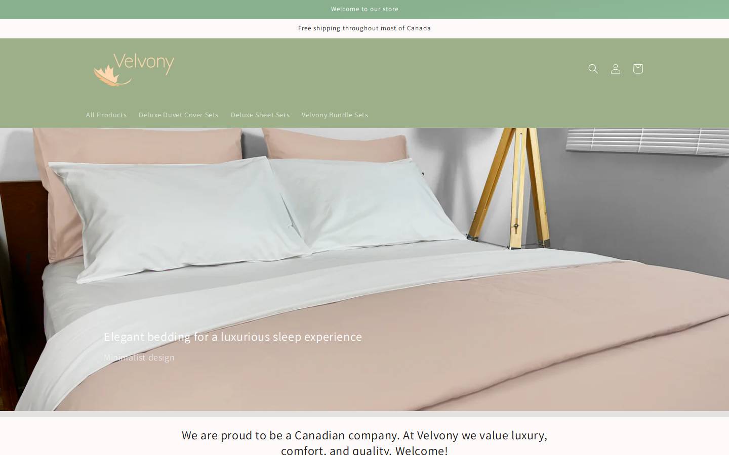 velvony.com homepage screenshot