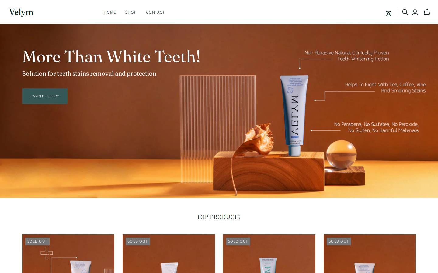 velym.co.uk homepage screenshot