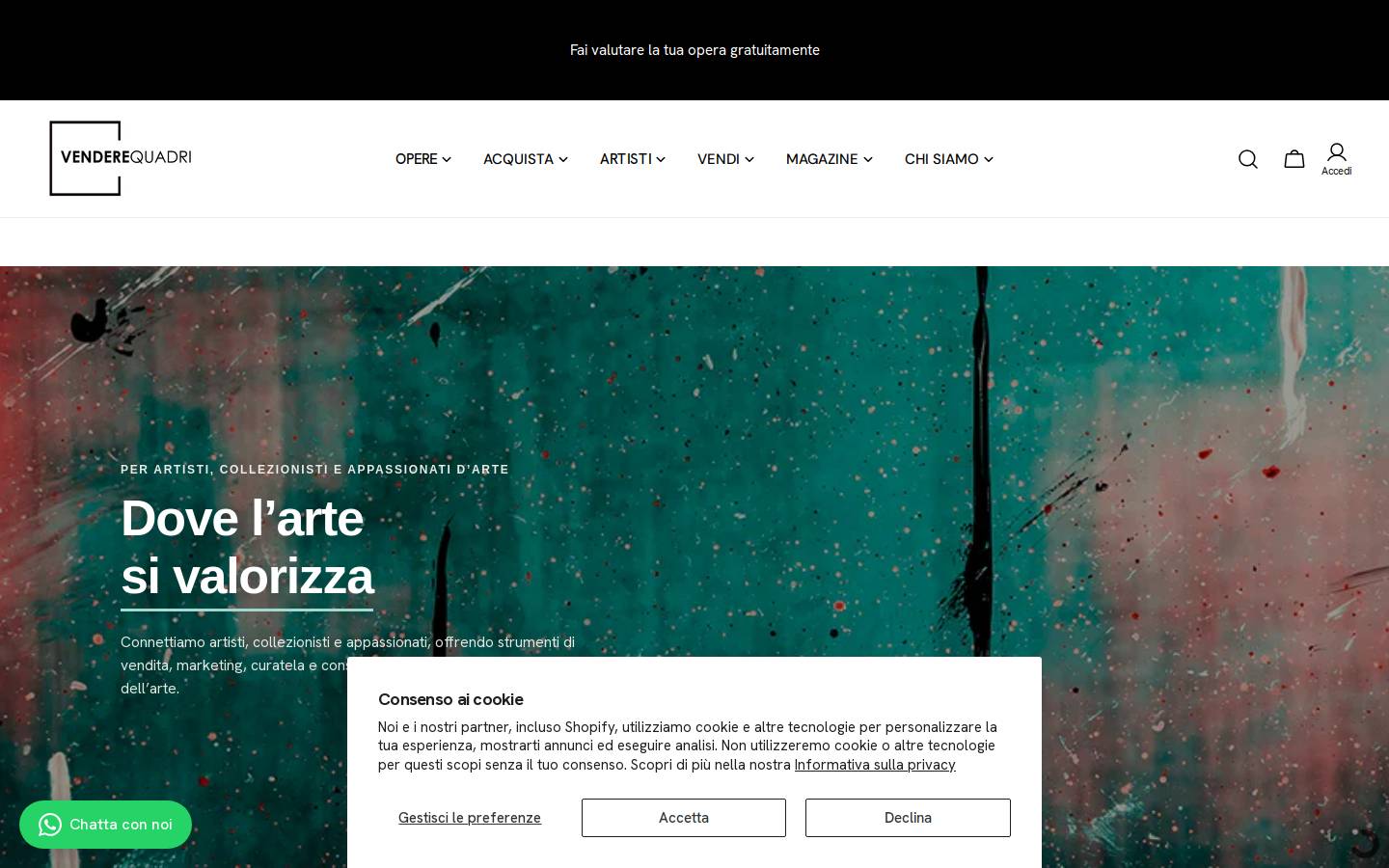 Venderequadri homepage screenshot