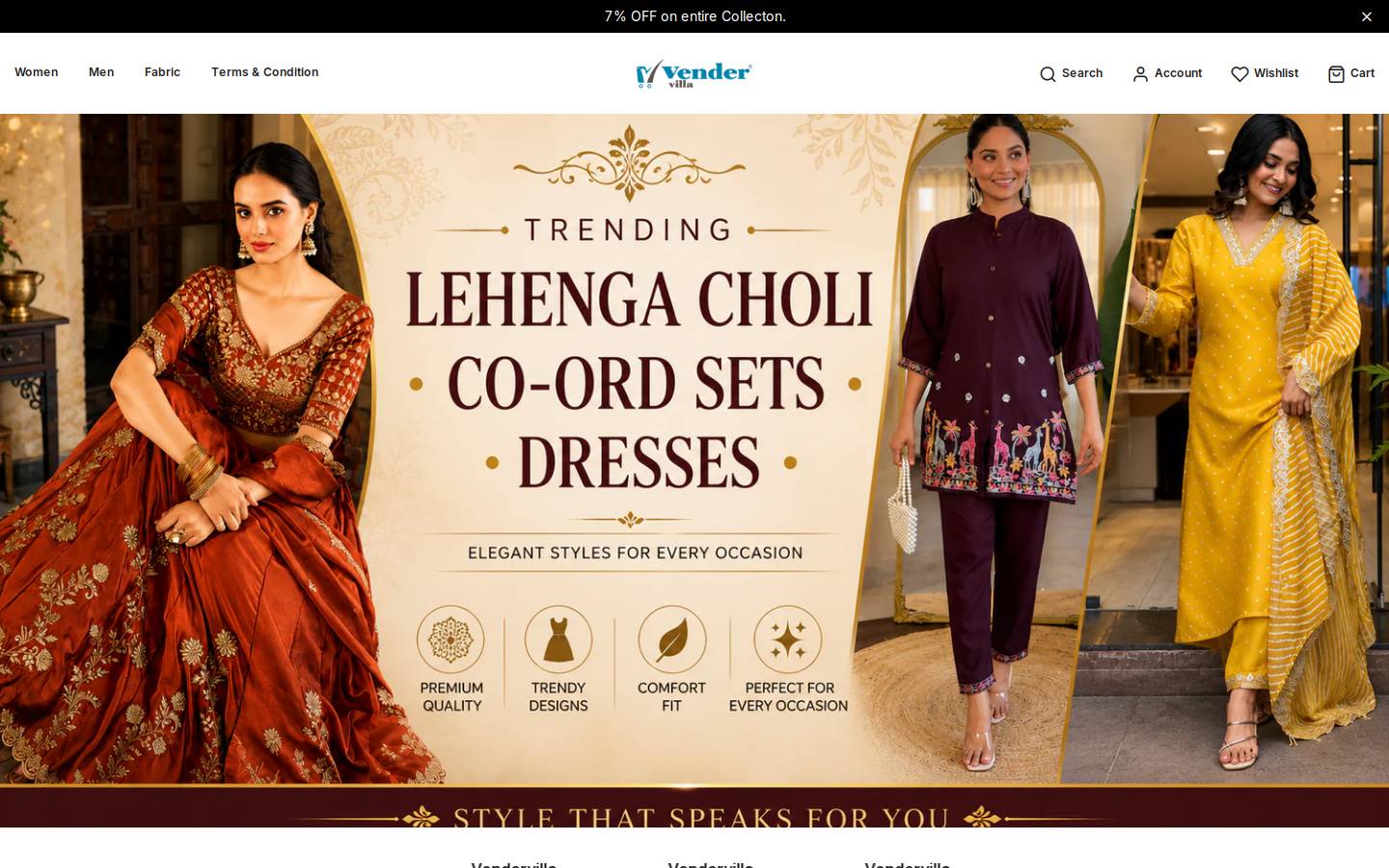 vendervilla.com homepage screenshot