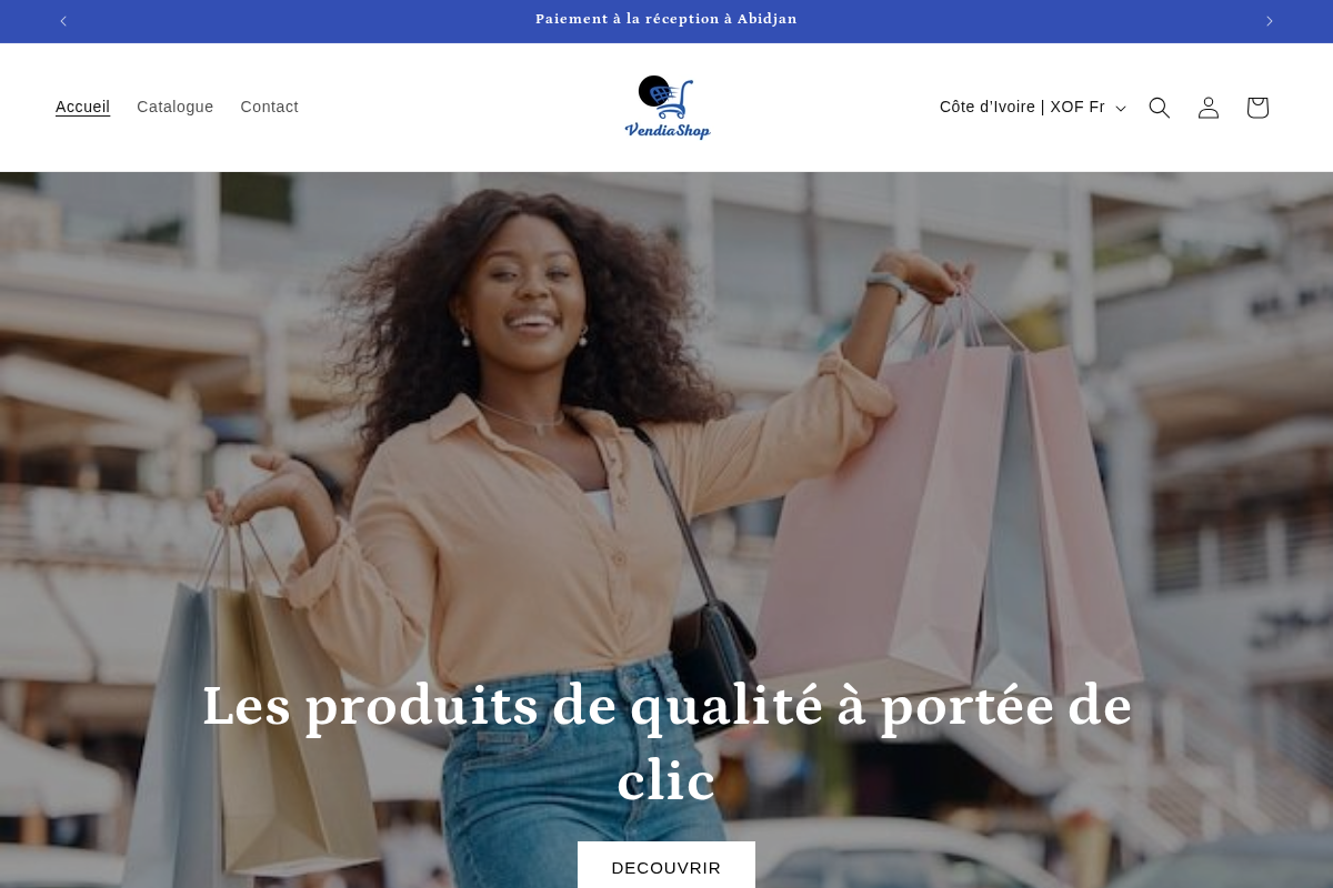 Vendia Shop homepage screenshot