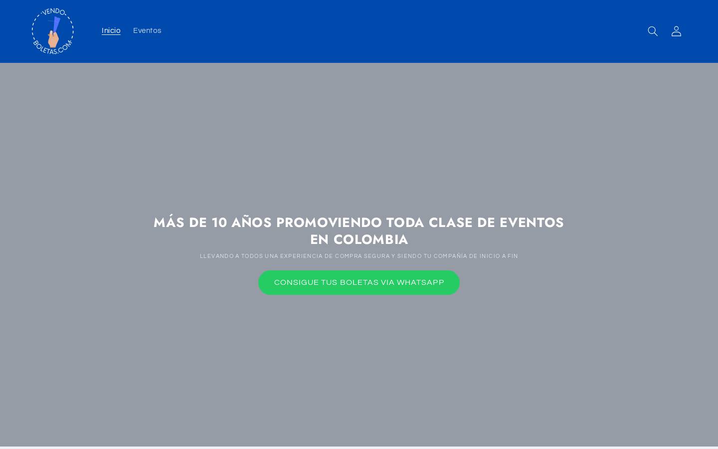 vendoboletas.com homepage screenshot