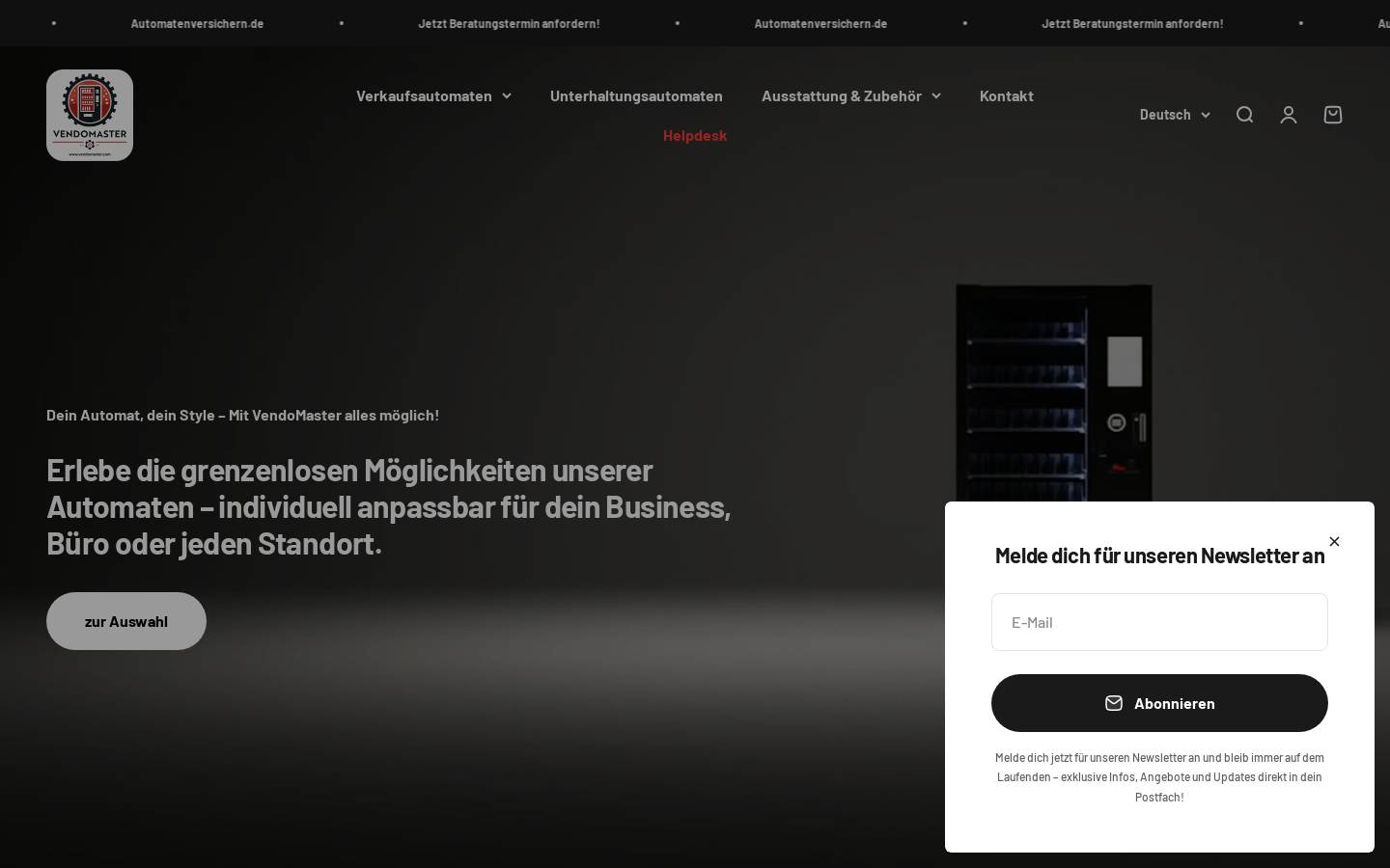 vendomaster.de homepage screenshot