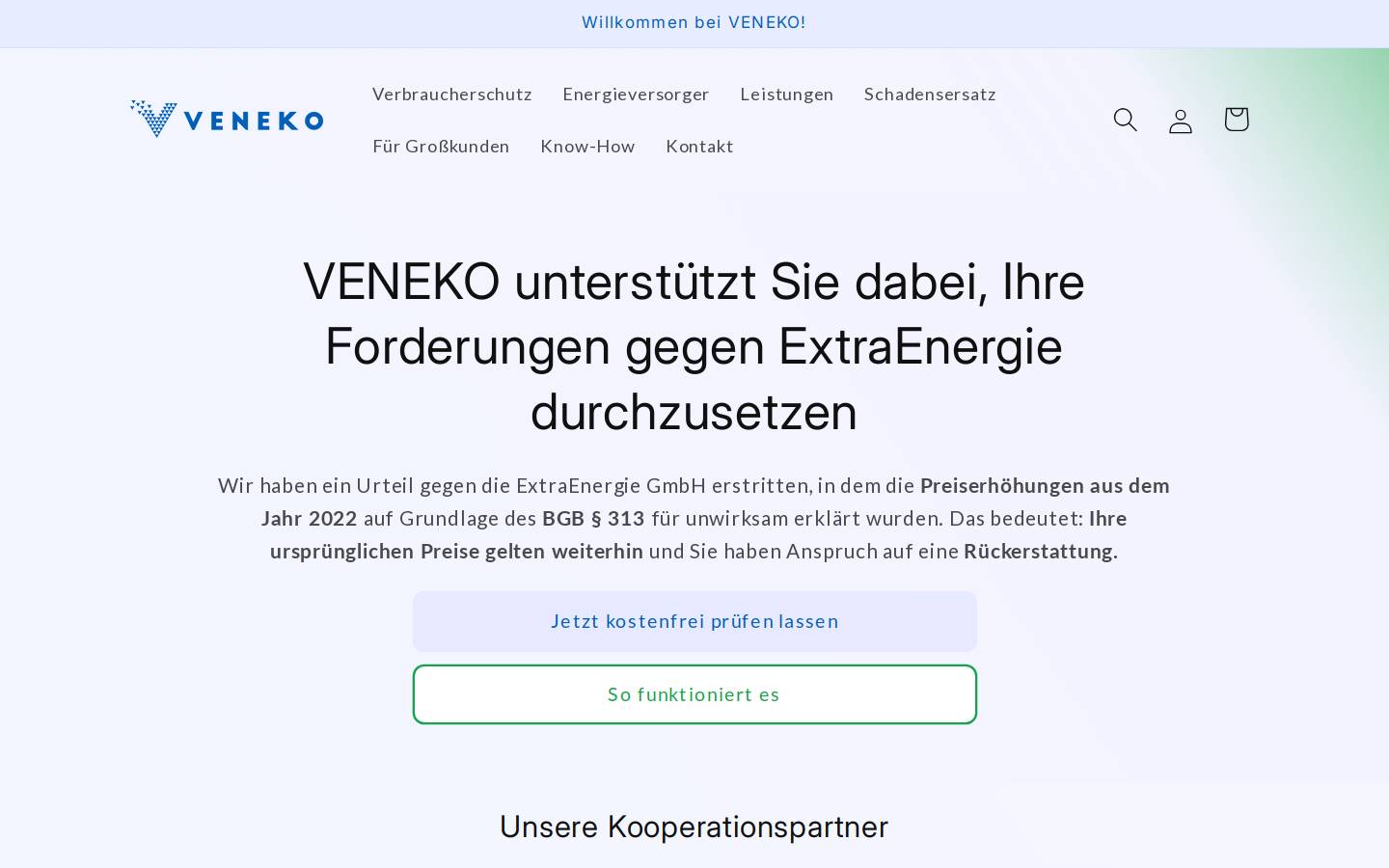 VENEKO GmbH homepage screenshot