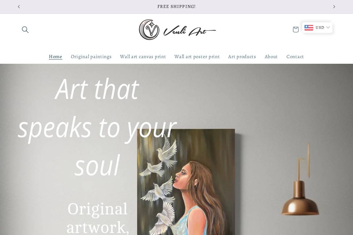 venliart.com homepage screenshot