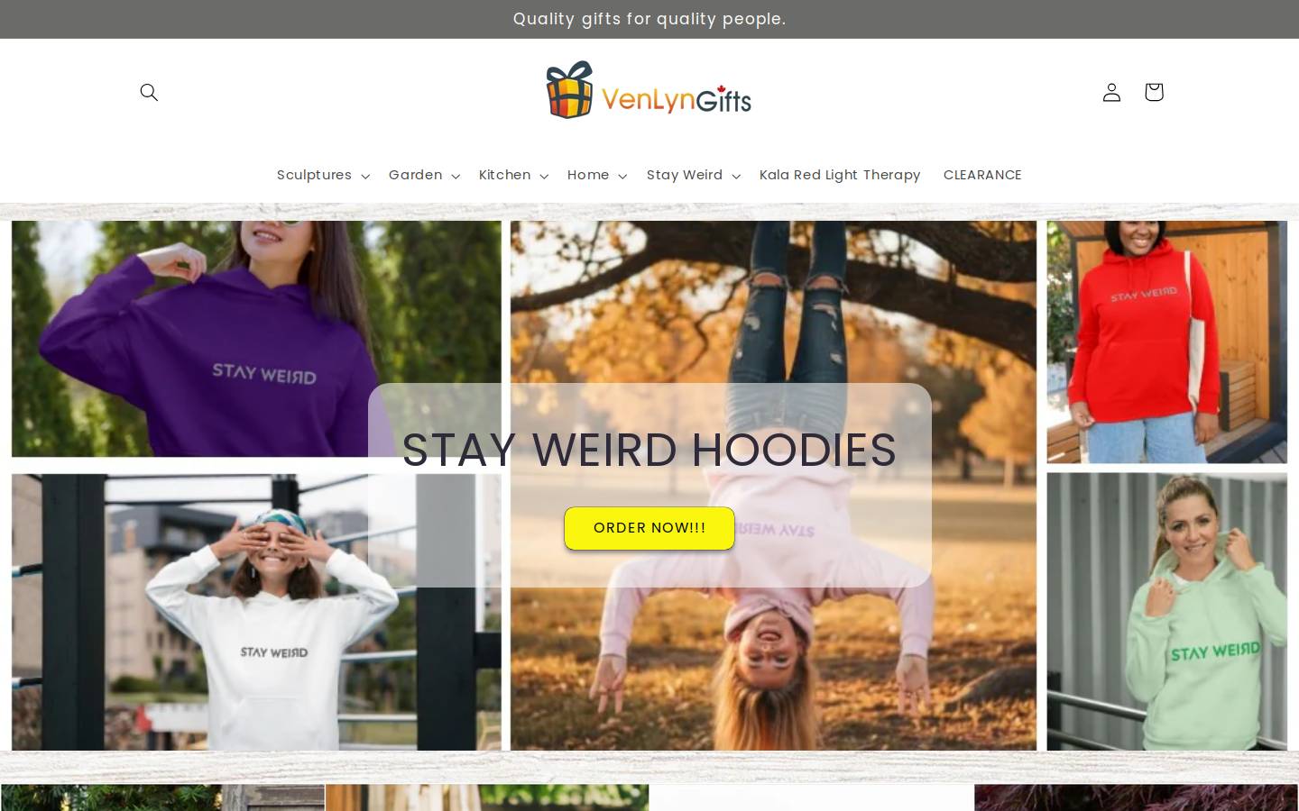 venlyngifts.com homepage screenshot