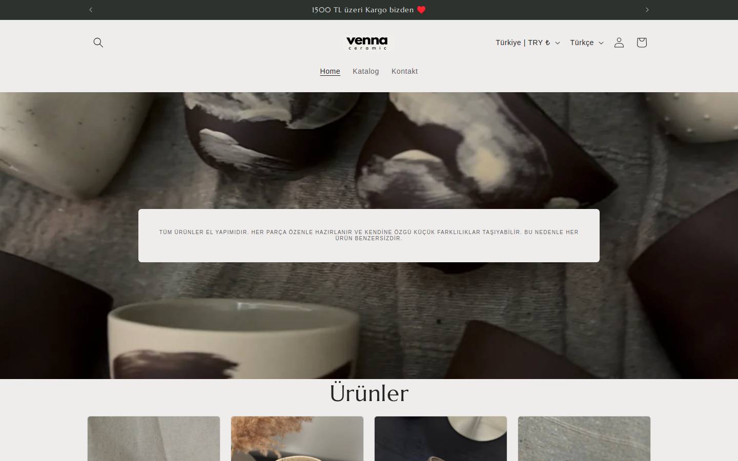 vennaceramic.com homepage screenshot