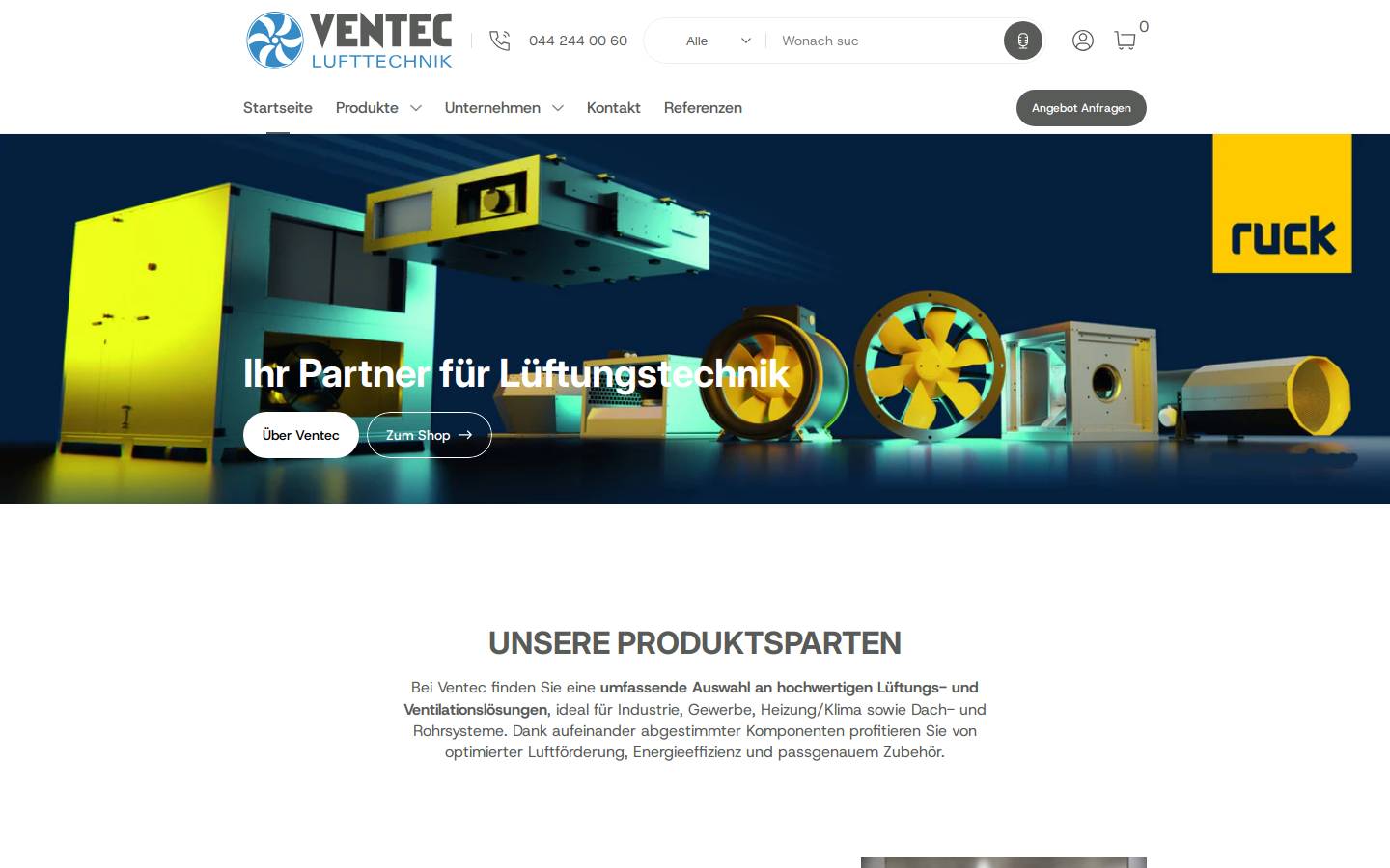 ventec.ch homepage screenshot