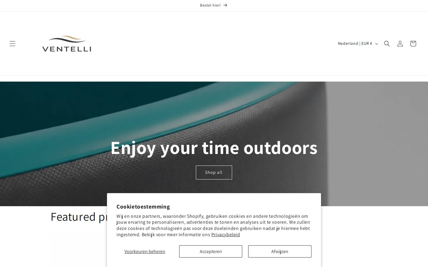 Ventelli homepage screenshot