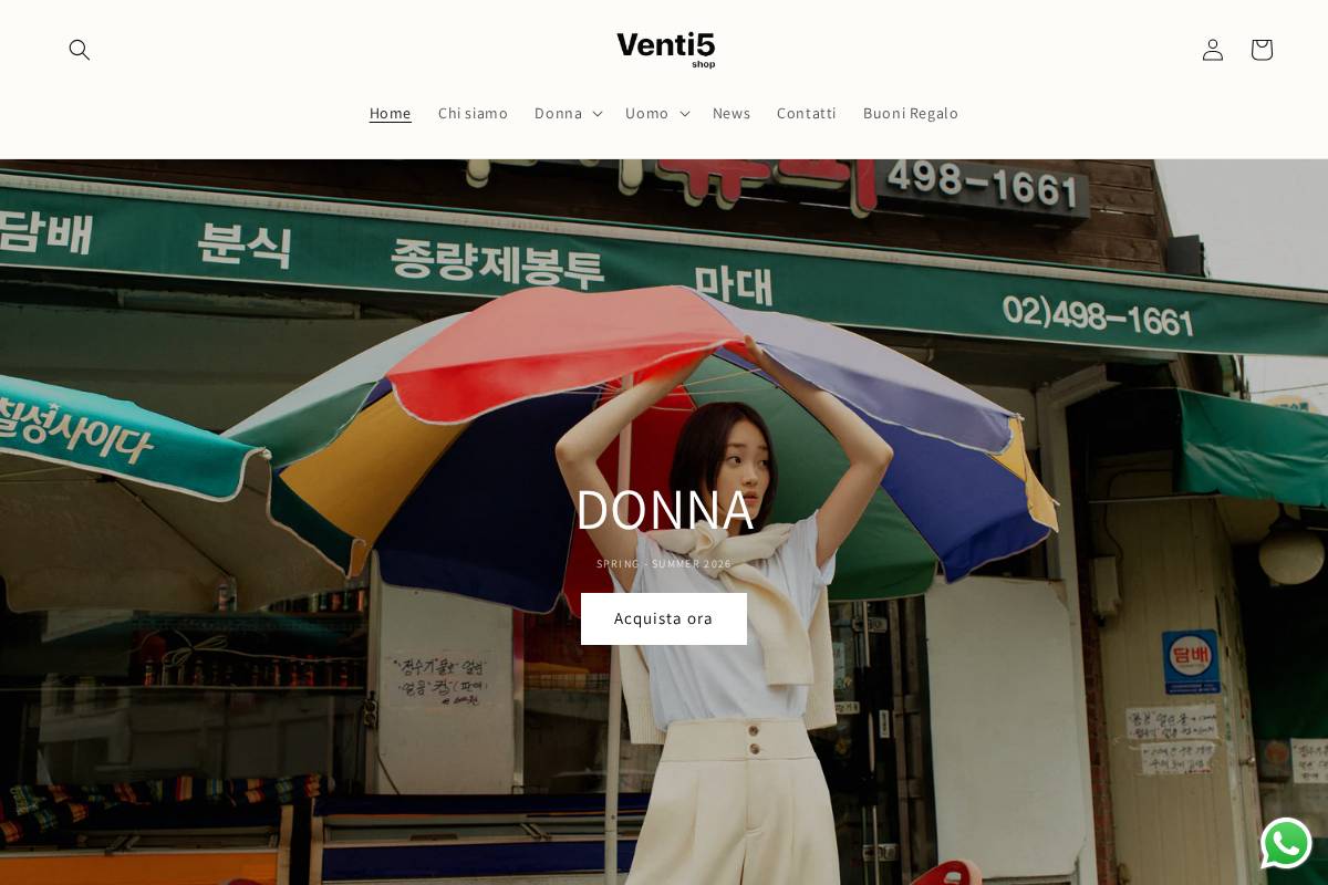 venti5shop.com homepage screenshot