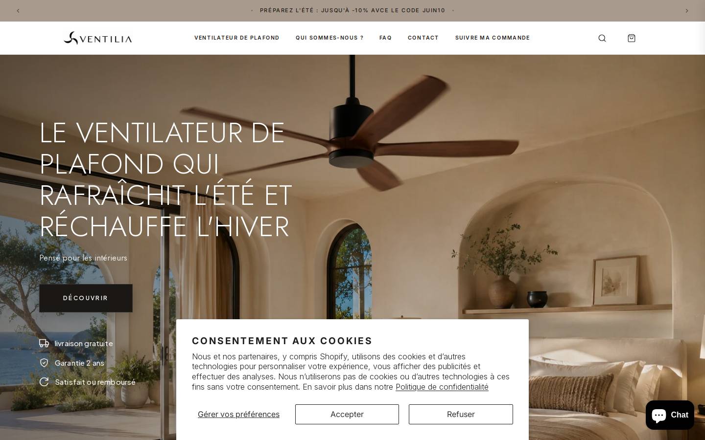 ventilia.fr homepage screenshot