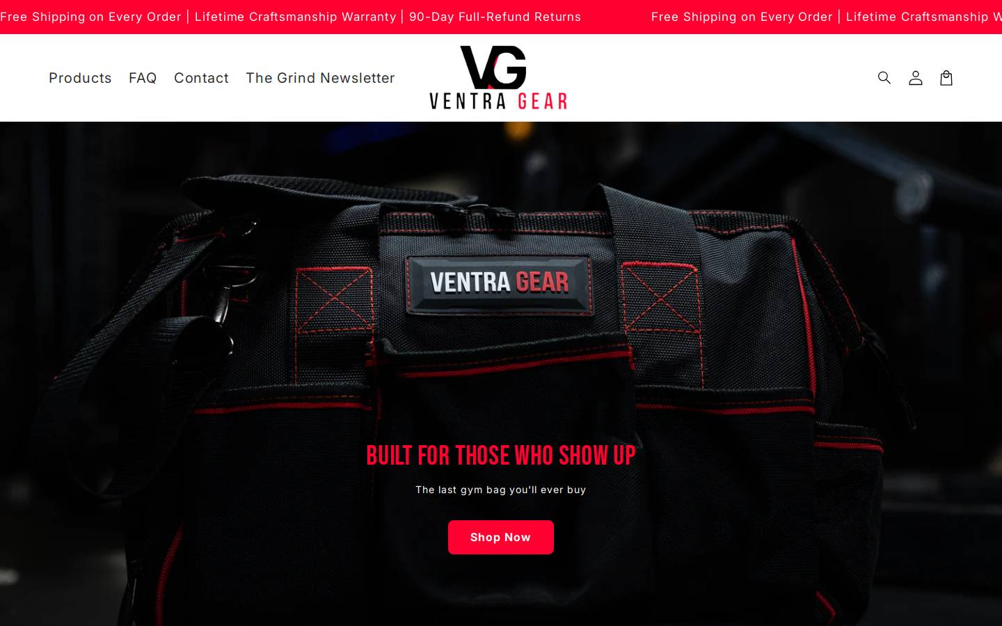 ventragear.com homepage screenshot