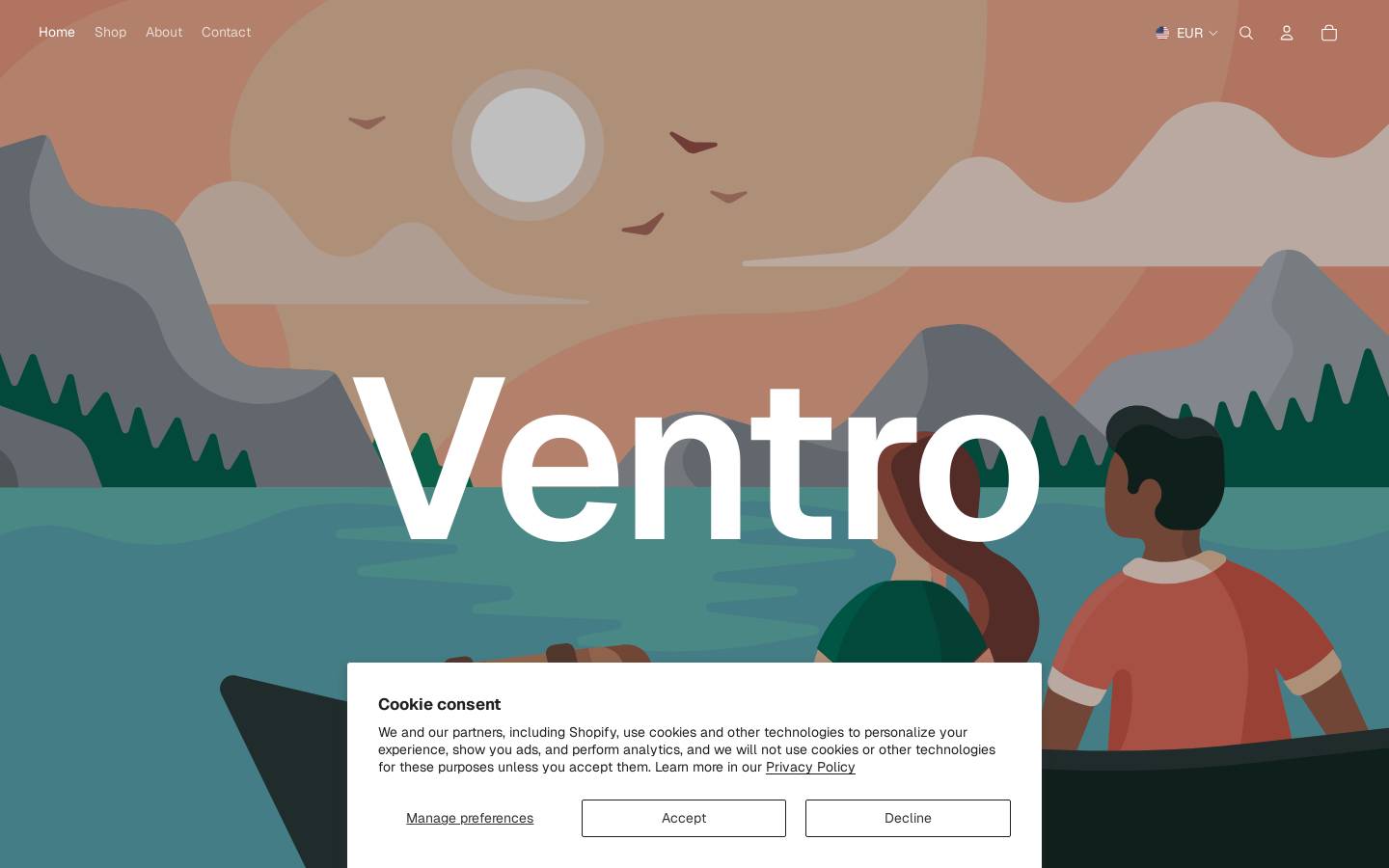 ventro-shop.com homepage screenshot
