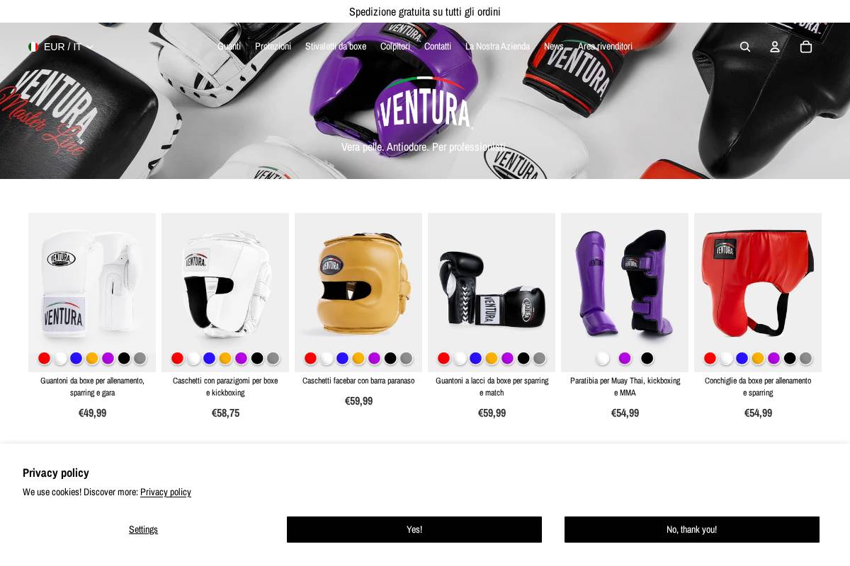 Venturasporting homepage screenshot