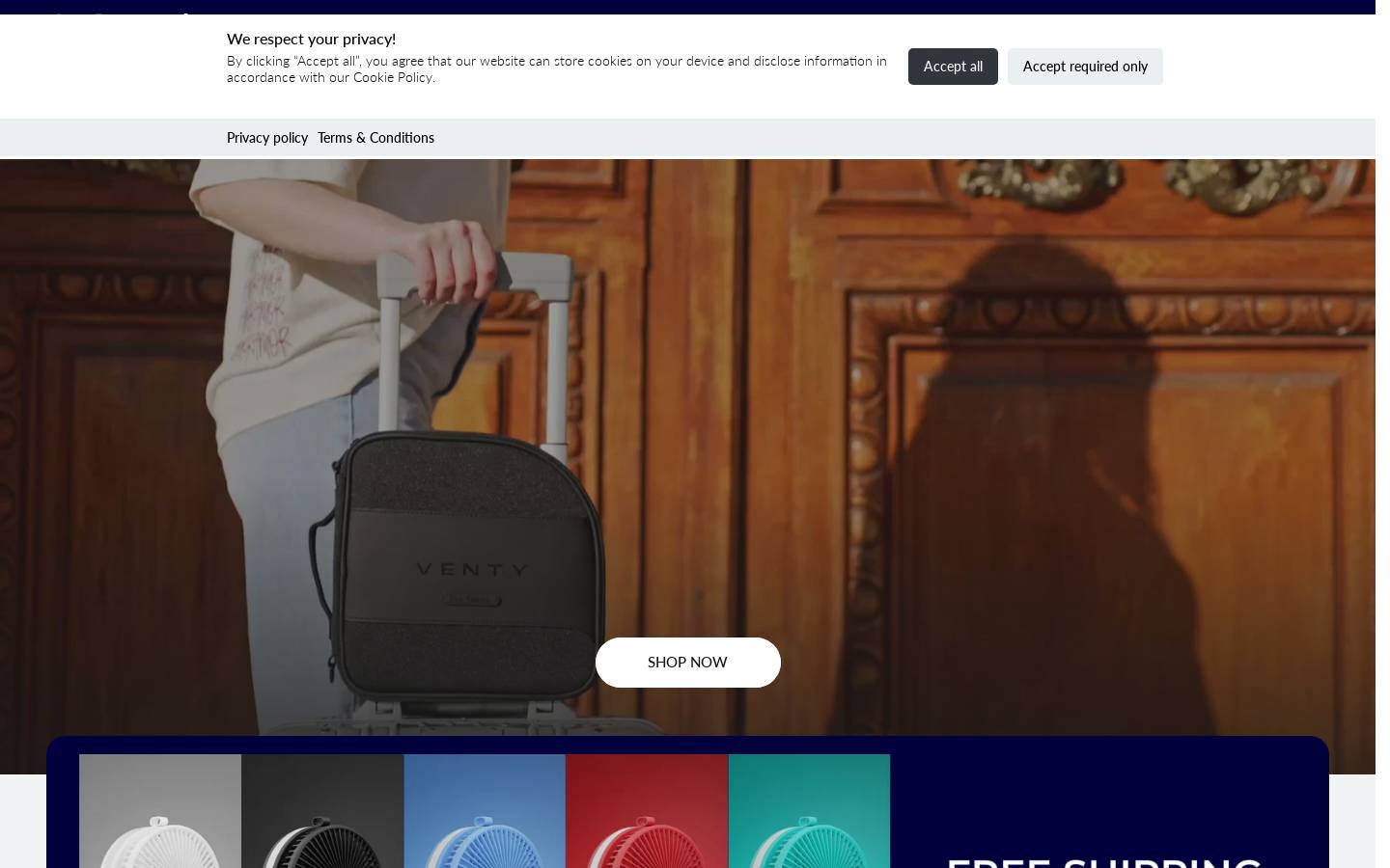 ventyfan.com homepage screenshot