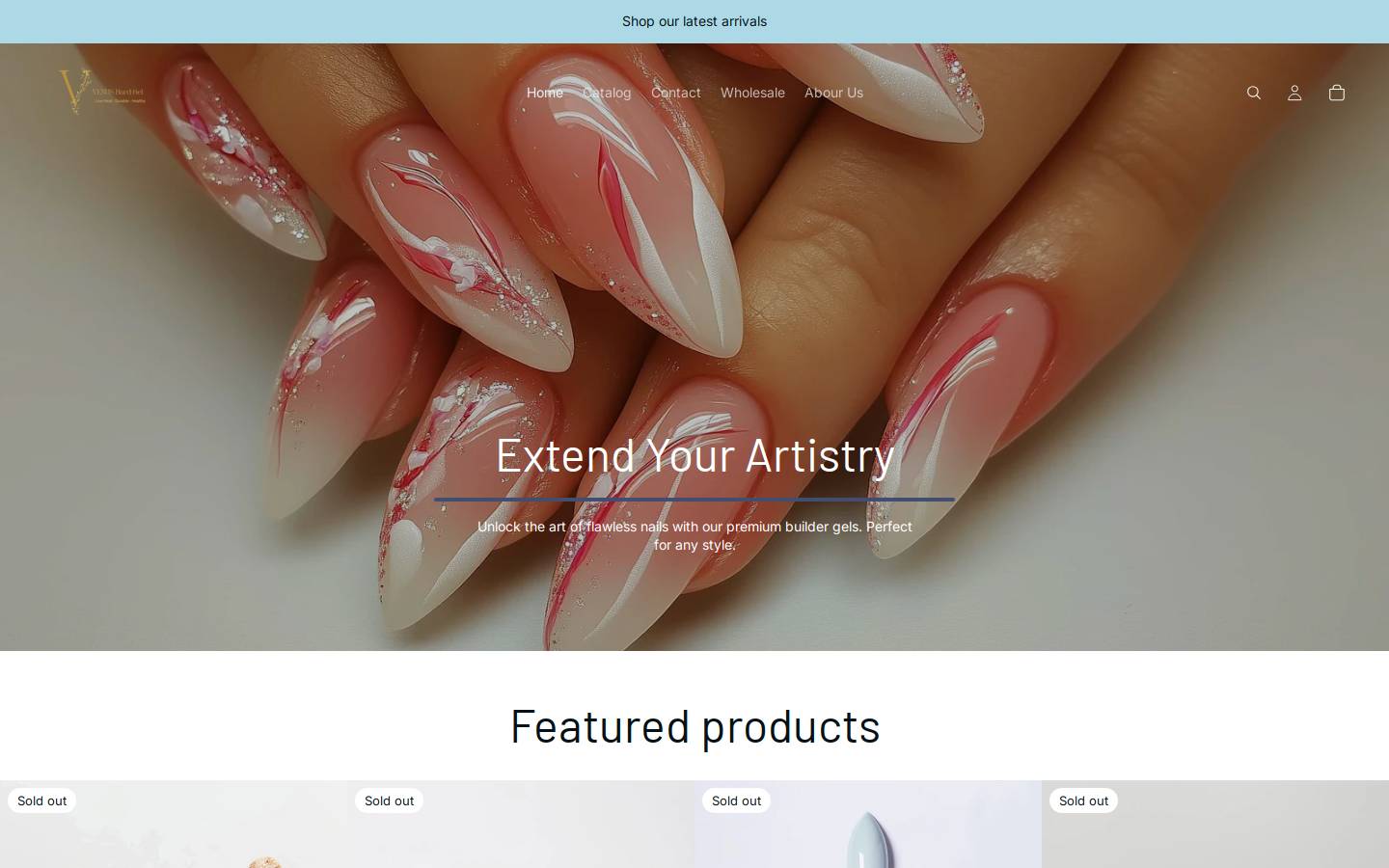 venusnailsupply.com homepage screenshot