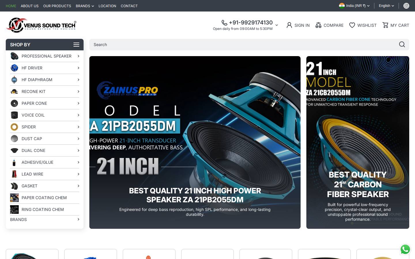 venussoundtech.com homepage screenshot
