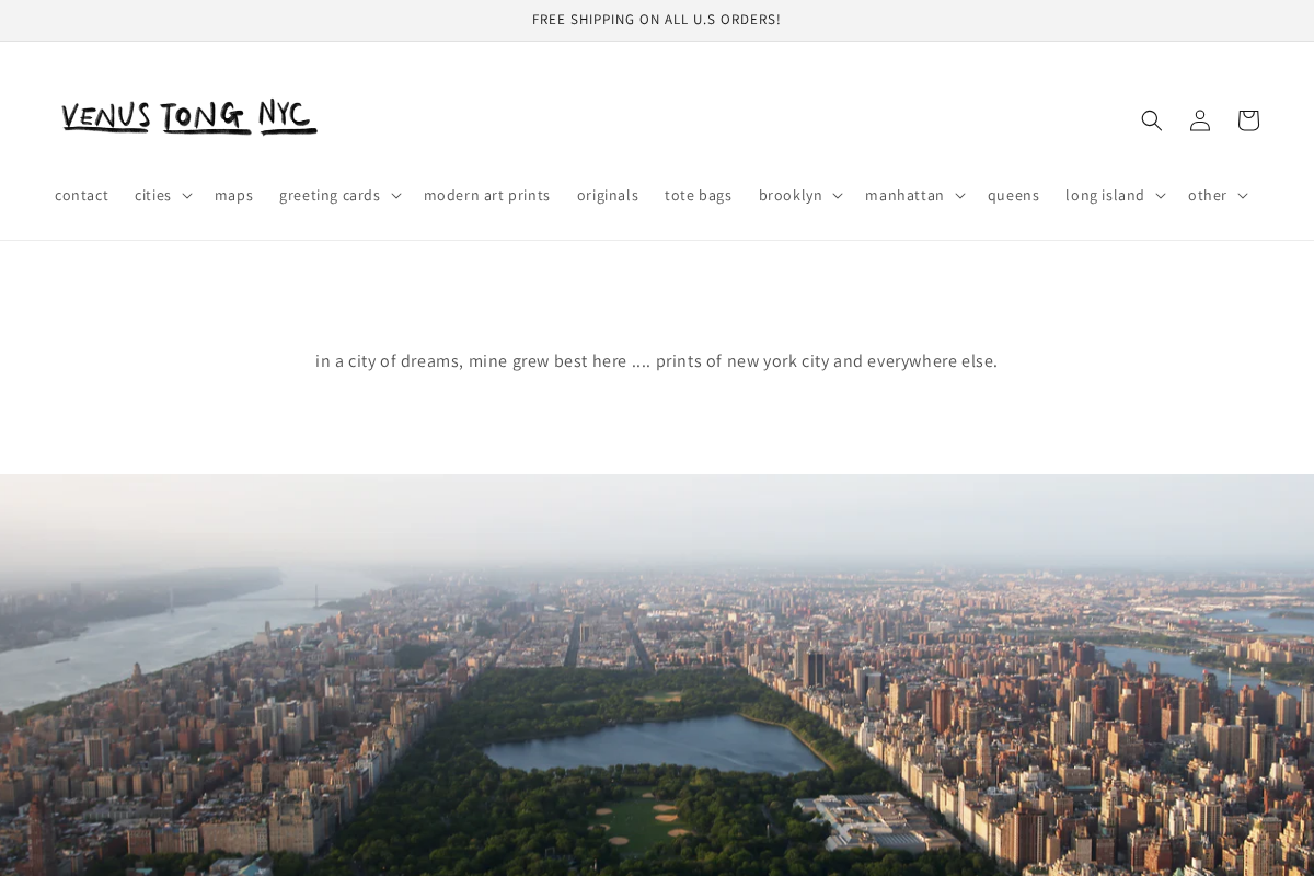 venustongnyc.com homepage screenshot