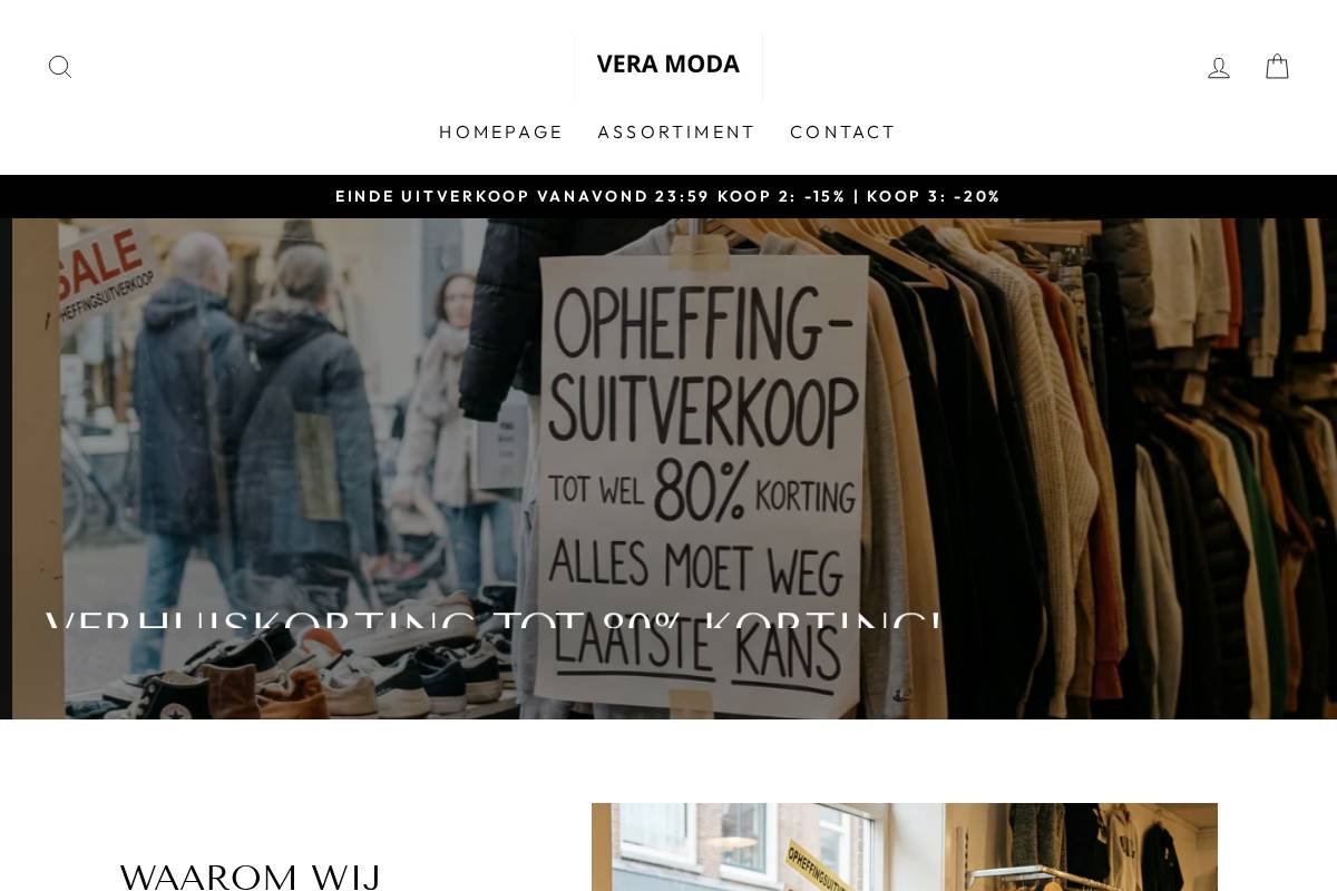 Vera Moda homepage screenshot