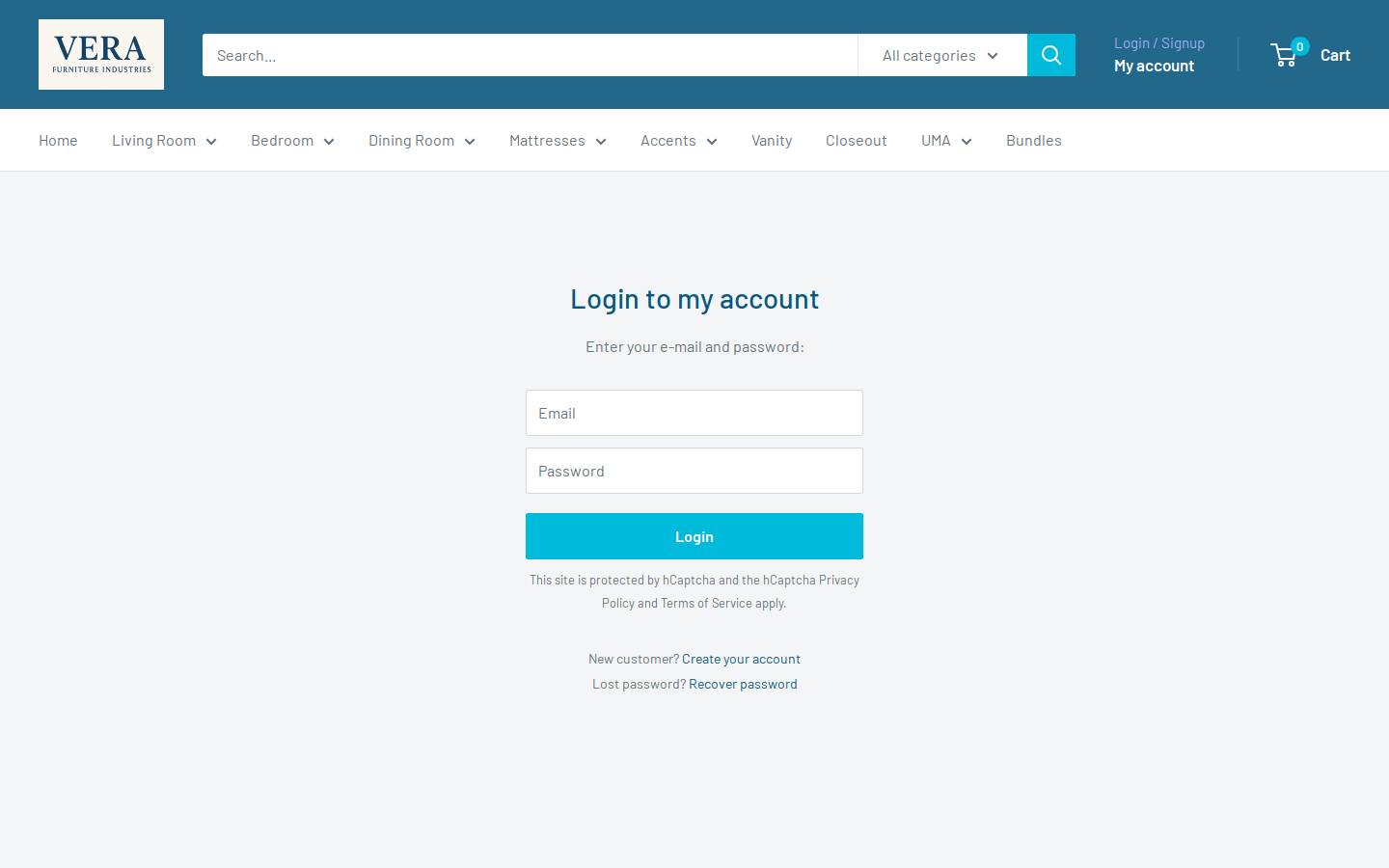 verafurnitureind.com homepage screenshot