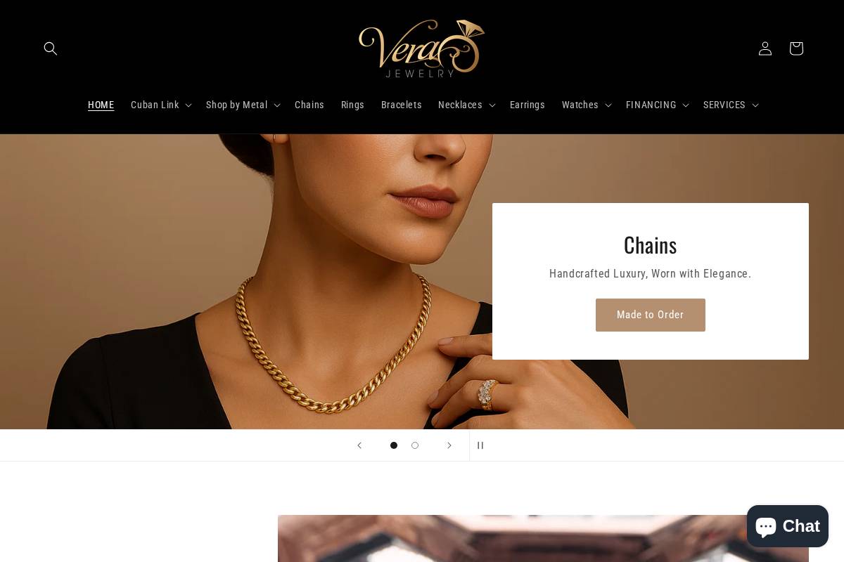 verajewelrymiami.com homepage screenshot