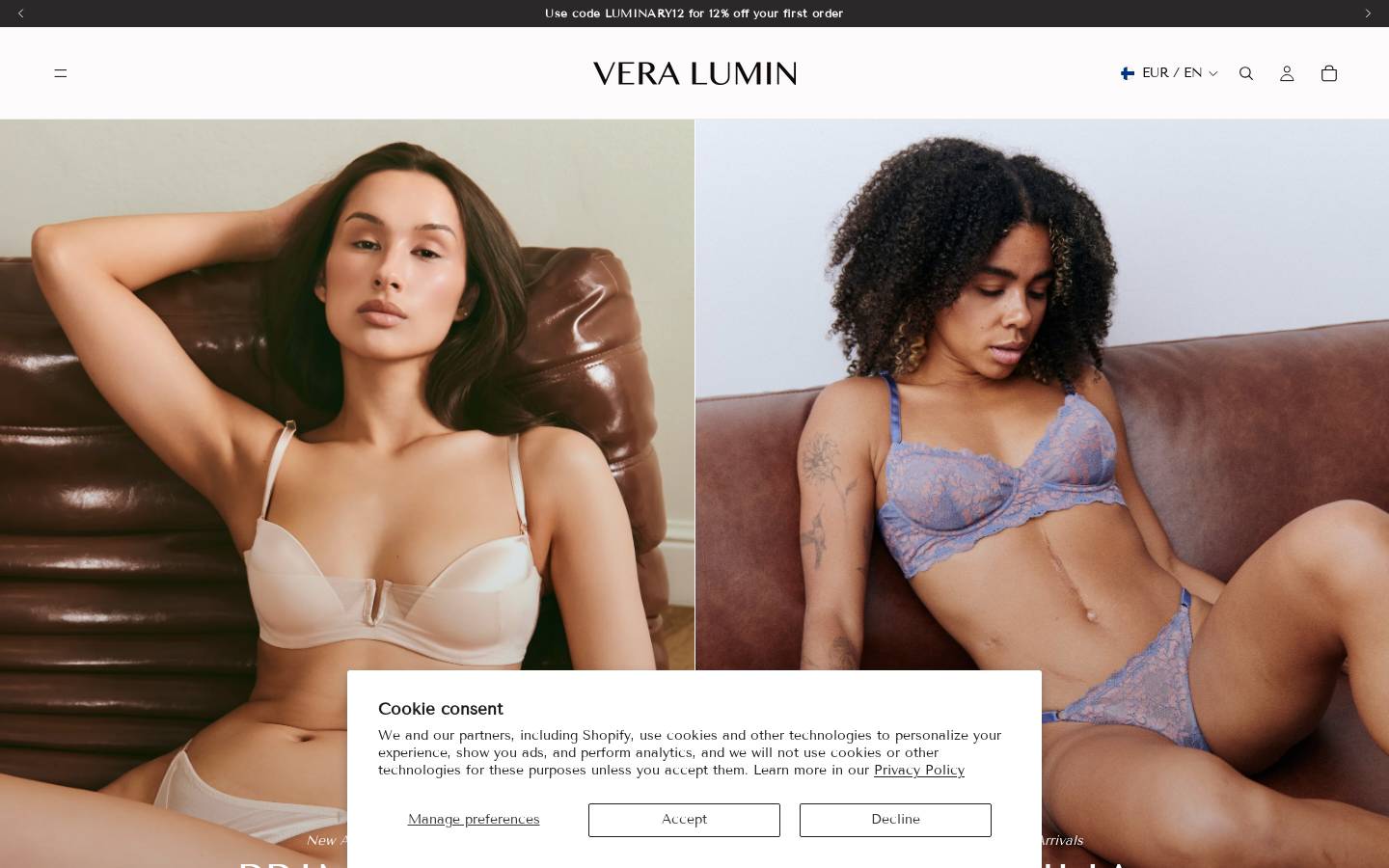veralumin.com homepage screenshot