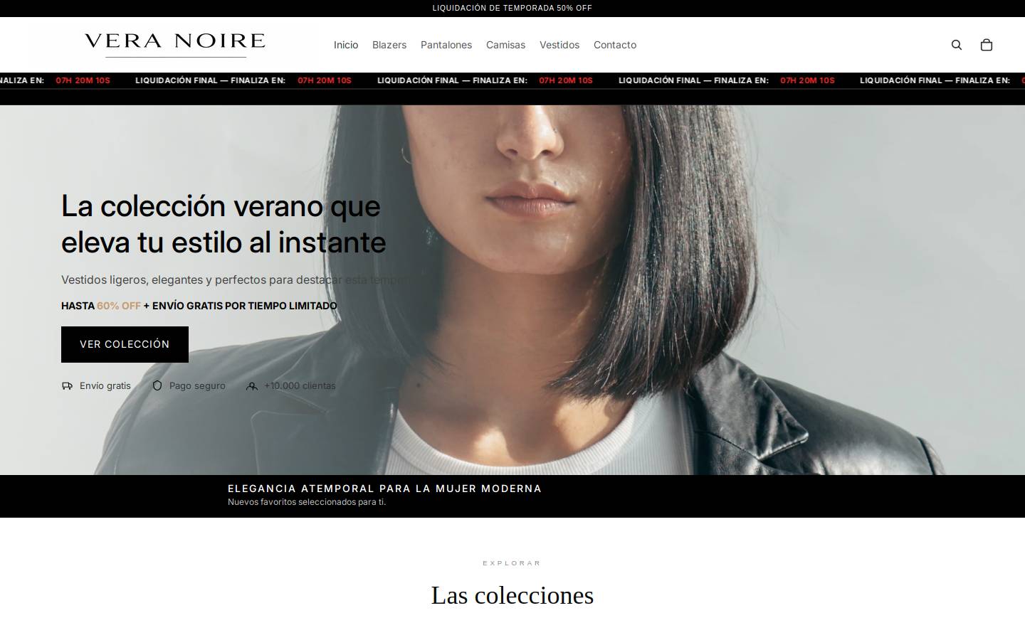 veranoiremoda.com homepage screenshot