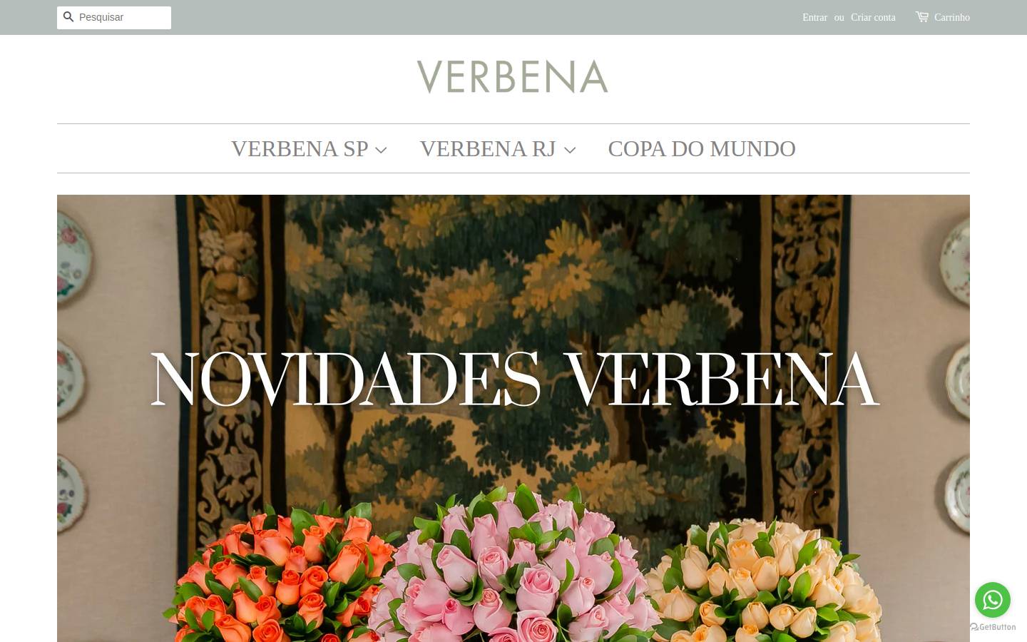 verbenaflores.com homepage screenshot