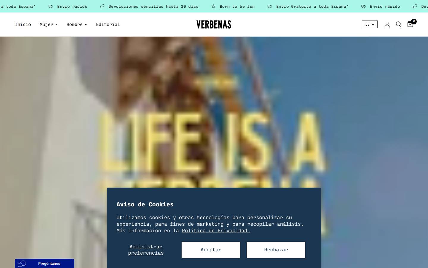 Verbenas homepage screenshot