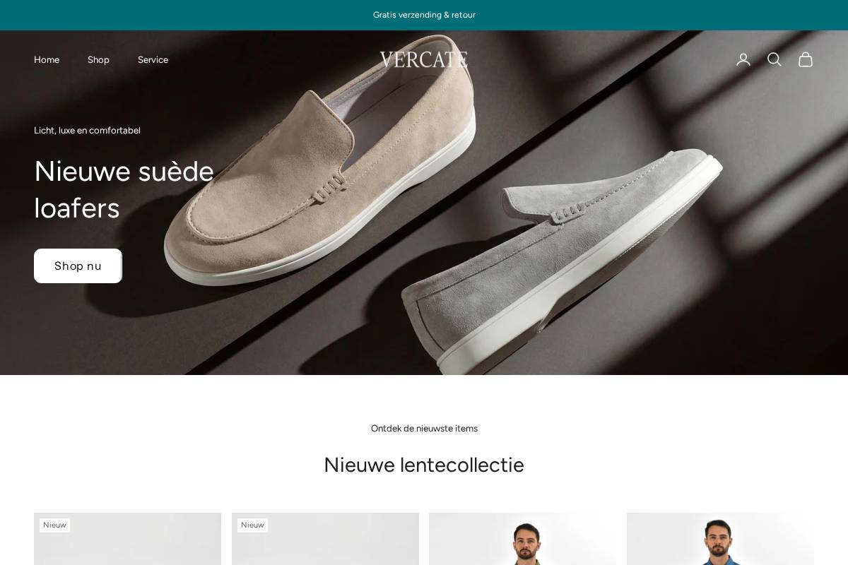 Vercate homepage screenshot
