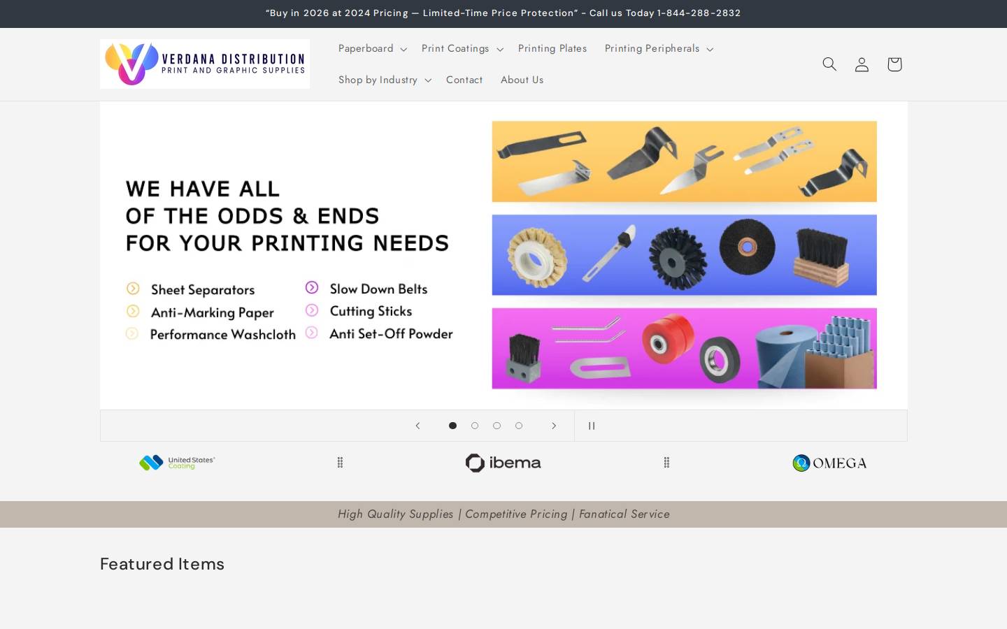 verdanadistribution.com homepage screenshot
