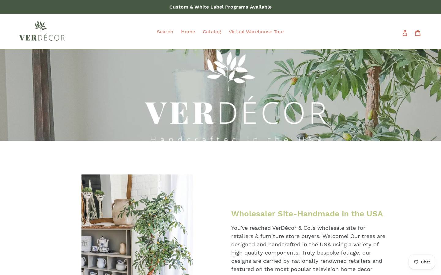 verdecorplants.com homepage screenshot