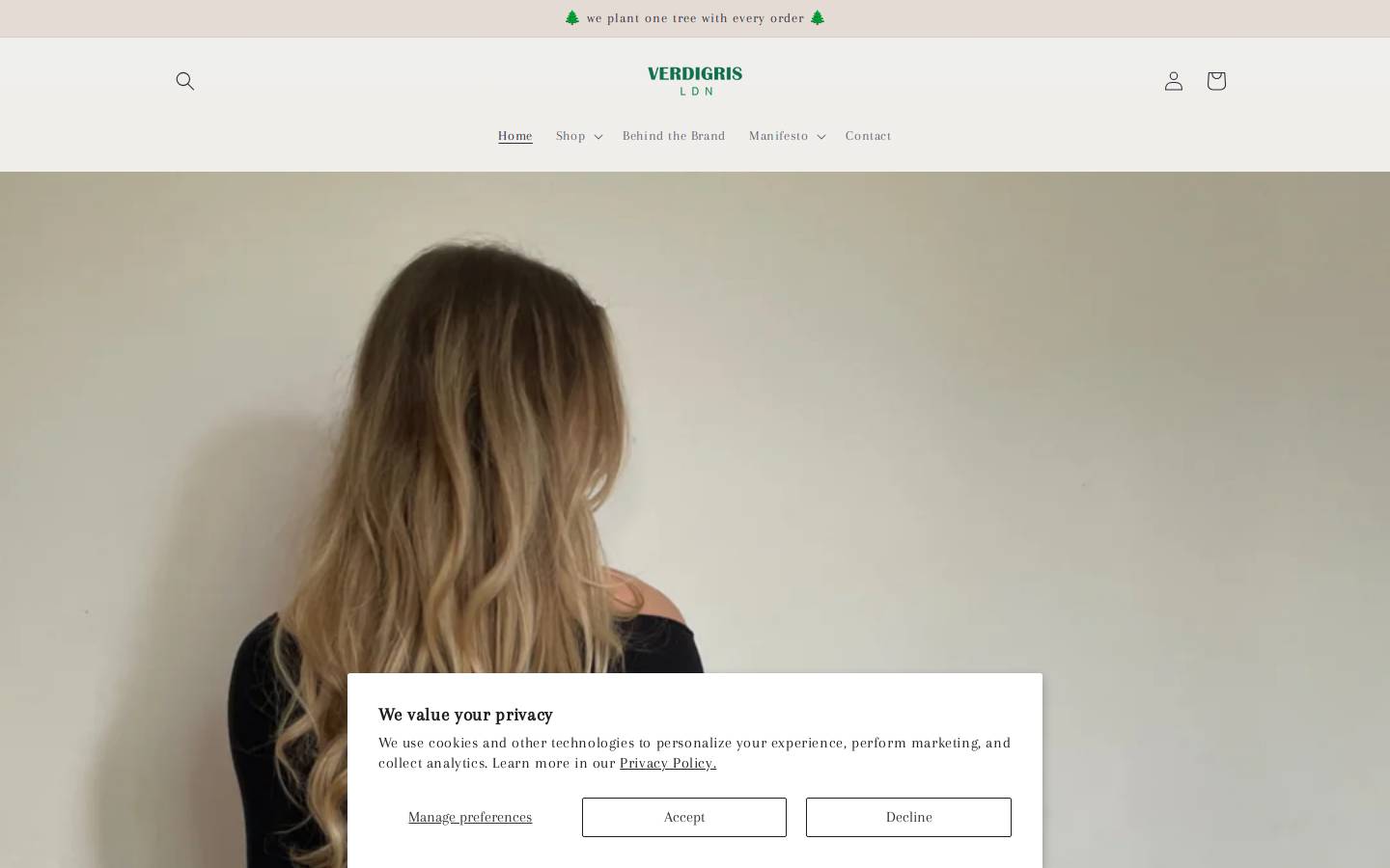 verdigrisldn.com homepage screenshot