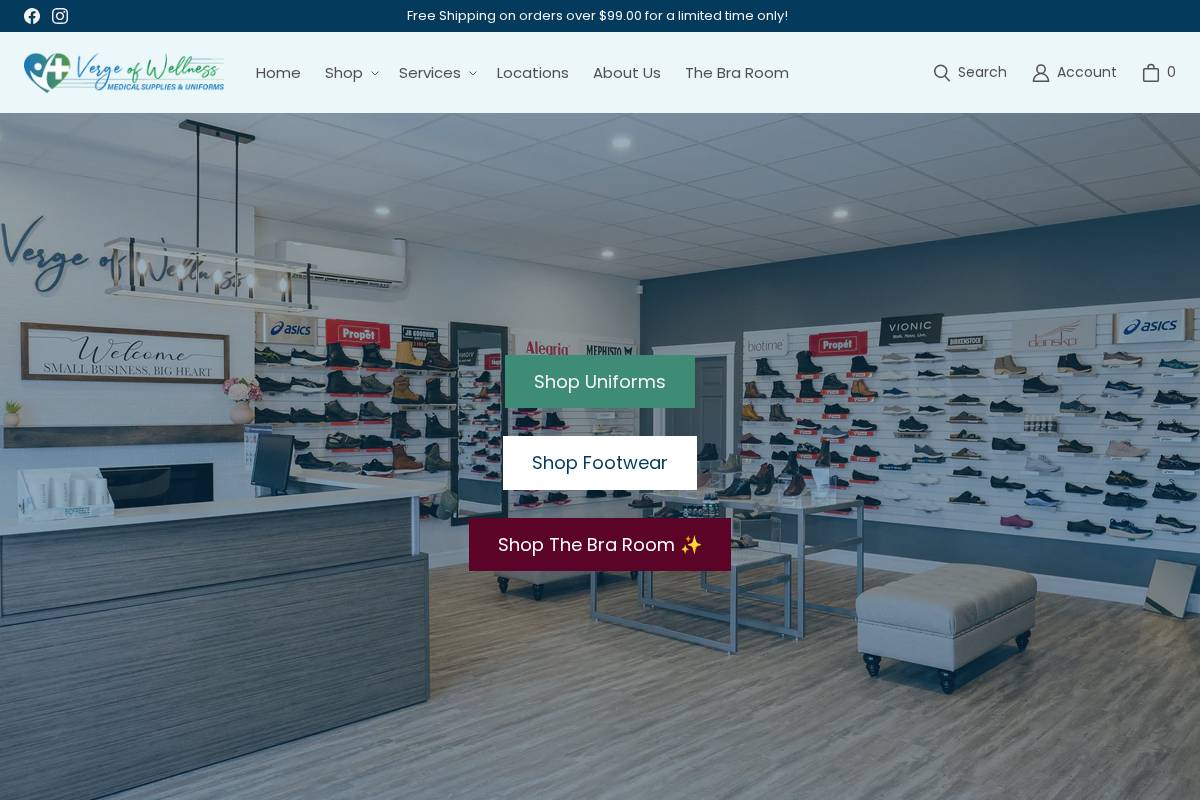 vergeofwellness.com homepage screenshot