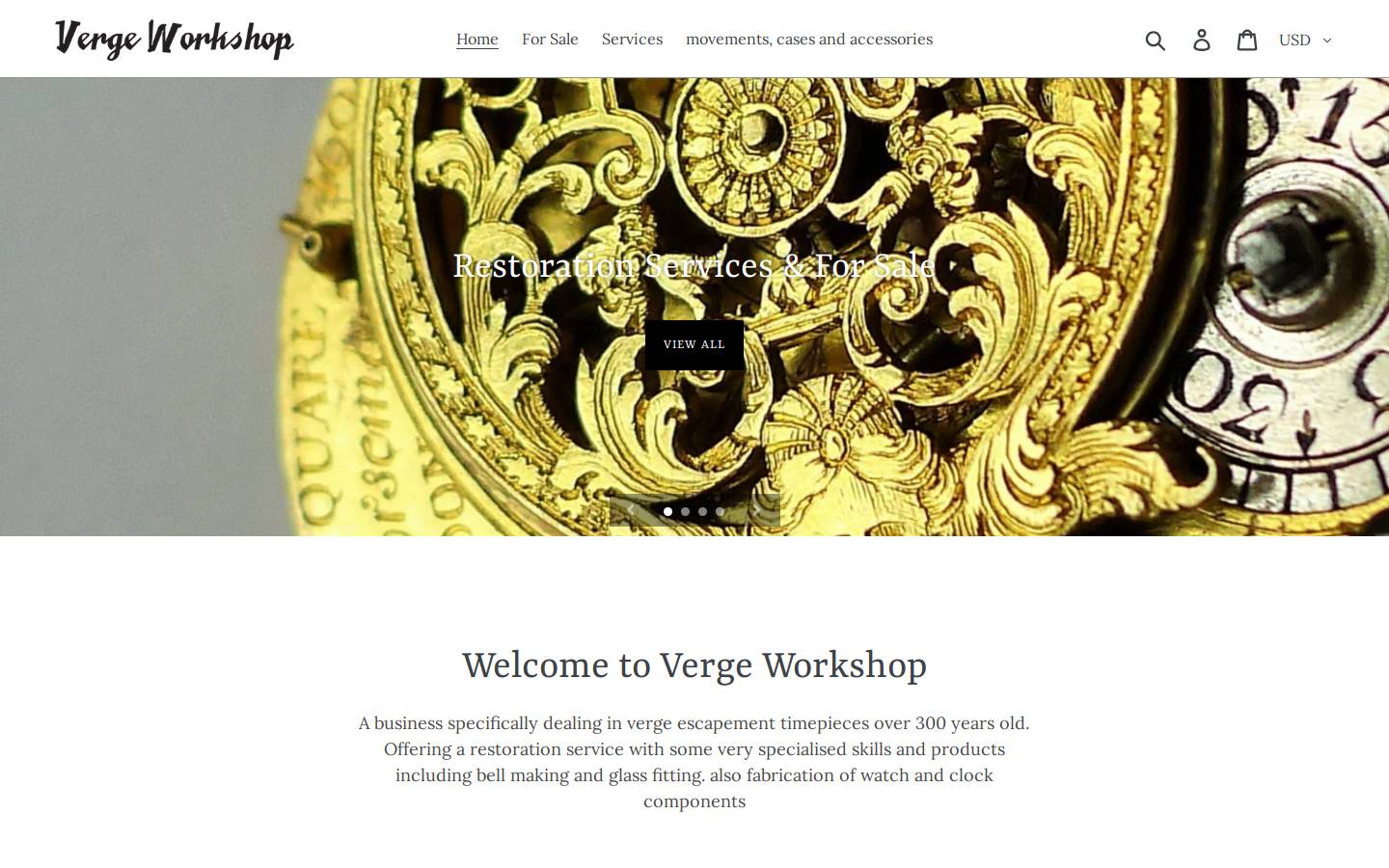 vergeworkshop.com homepage screenshot