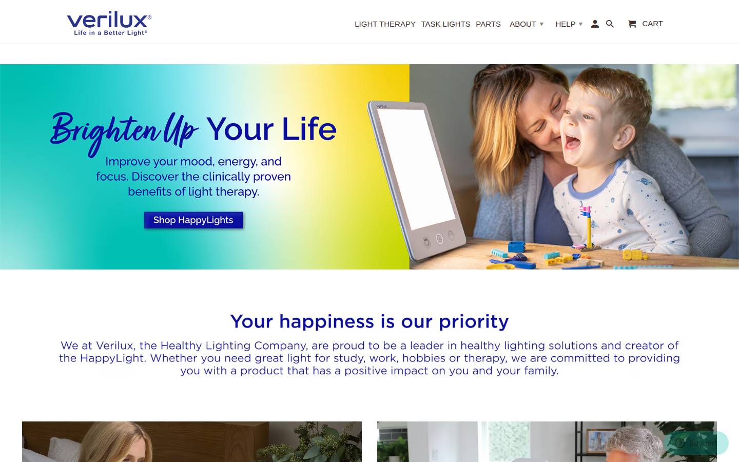 Verilux homepage screenshot